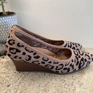 Vivaia Leopard Print Wedge Shoes Pointed Toe Aria Wedge Pro NEW